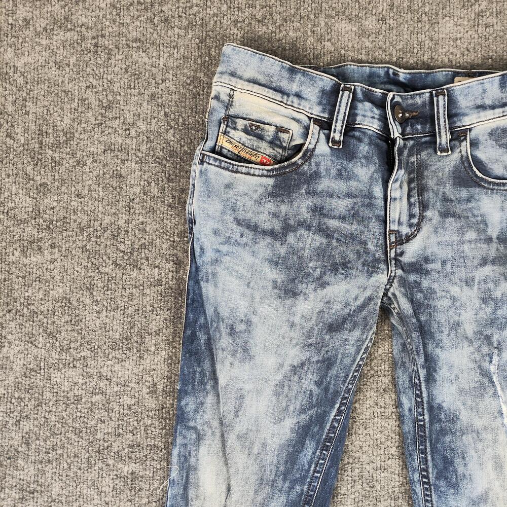 Diesel Livy Slim Straight Jeans Womens W25 L32 Blue Acid Wash Mid Rise Denim - Picture 3 of 16